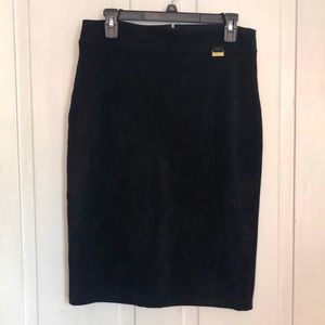 Calvin Klein faux suede pencil skirt.